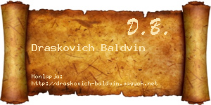 Draskovich Baldvin névjegykártya